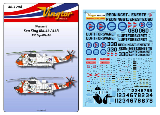 #48-153 Vingtor Decals Sea King Mk43 1/48 scale